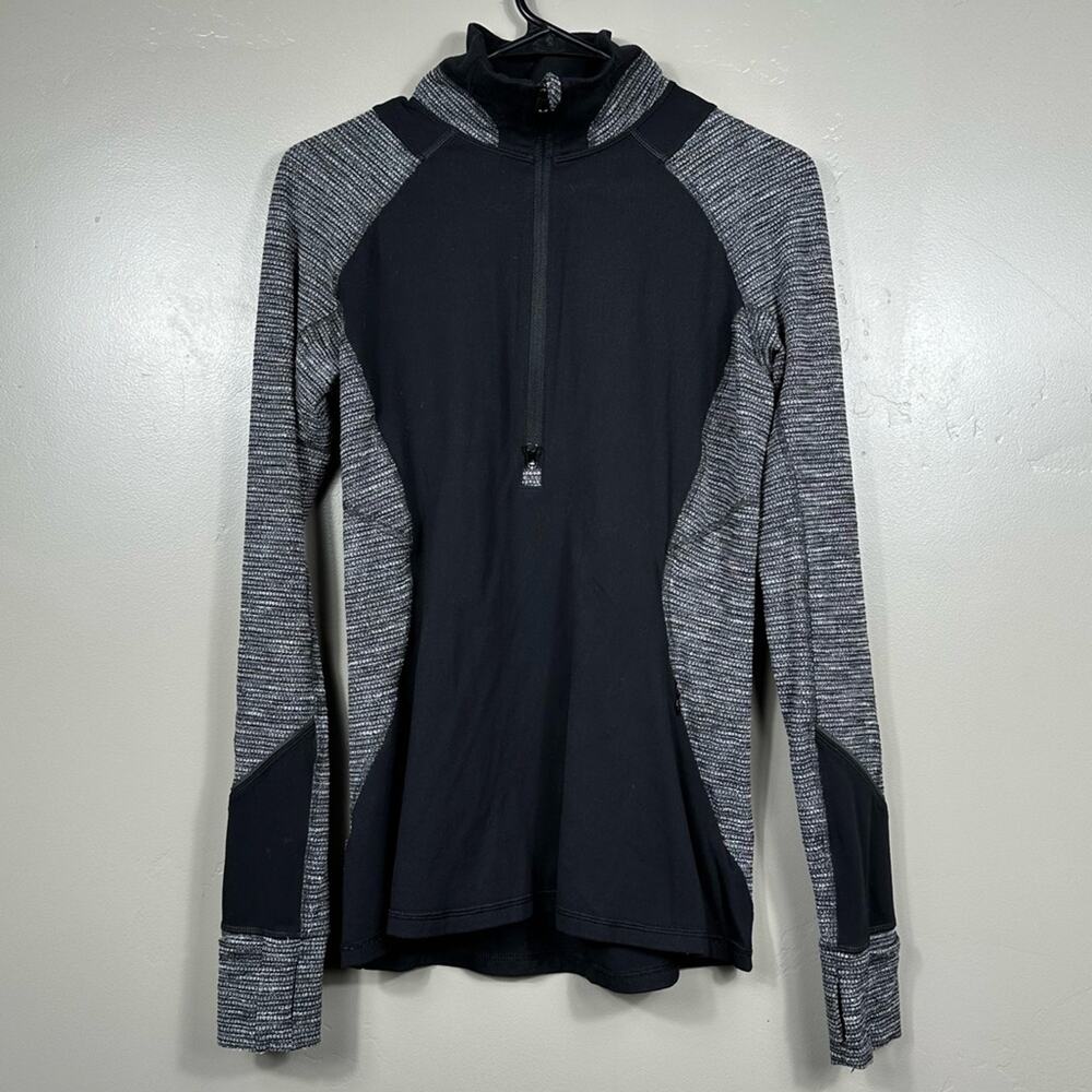 Lululemon Race Your Pace 1/2 Zip Black / Coco Pique Black Size 8